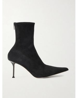 Christen Helix Stretch Stretch-Suede Ankle Boots - Black