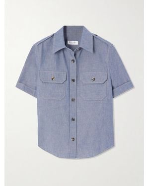 Loro Piana Annalisa Cotton And Cashmere-Blend Chambray Shirt - Blue