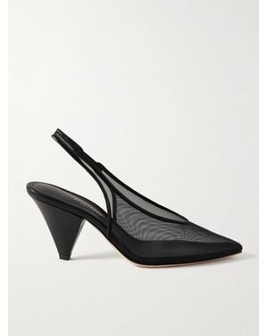 Altuzarra Escarpins À Brides En Résille À Finitions En Cuir - Noir