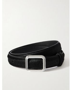 LIE STUDIO The Georgia Wide Calf Hair Belt - Black