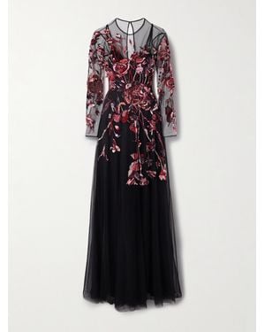 Zuhair Murad Embellished Tulle Gown - Black