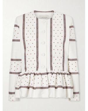 LIBEROWE Printed Peplum Cotton Jacket - Natural