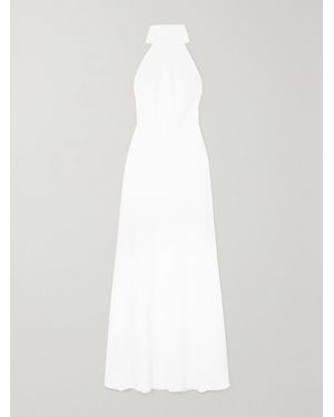 Galvan London Sienna Crepe Halterneck Gown - White