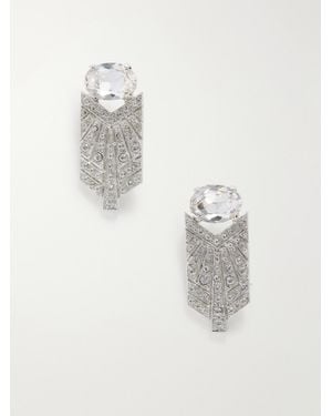 Jennifer Behr Carmine Crystal-Embellished-Tone Earrings - White