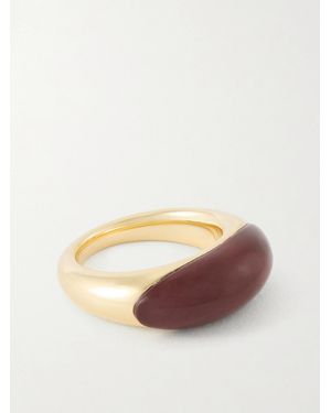 LIE STUDIO Beatrice-Plated And Jasper Ring - Natural