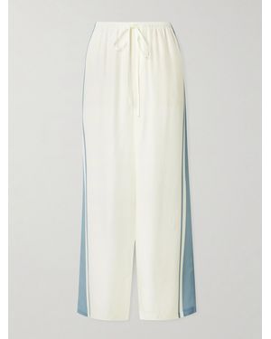 SIR. Lilou Striped Silk Wide-Leg Trousers - White