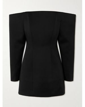 Stella McCartney Schulterfreies Minikleid Aus Stretch-Satin - Schwarz