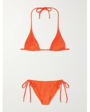 Lisa Marie Fernandez Pamela Embellished Terry Triangle Bikini - Red