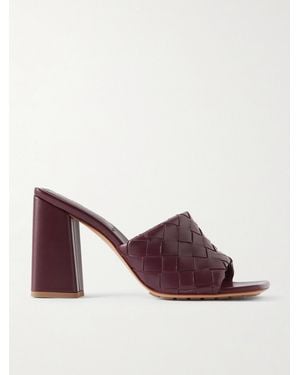 Bottega Veneta Parco Intrecciato Leather Mules - Purple