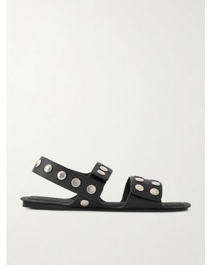KHAITE Boden Studded Leather Sandals - Black
