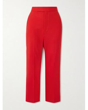 Maria McManus Cropped Wool-Blend Crepe Flared Trousers