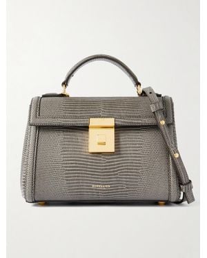 DeMellier London The Paris Lizard-Effect Leather Shoulder Bag - Grey