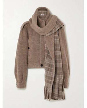Burberry Jacke Aus Einer Lamahaarmischung Mit Fransen Und Schaldetail - Braun