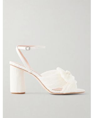 Loeffler Randall Camellia Bow-Embellished Plissé-Organza Sandals - Multicolour