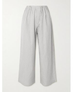 Proenza Schouler Meadow Hose Mit Weitem Bein Aus Karierter Baumwollpopeline - Grau