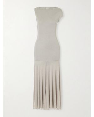 St. Agni Ribbed Tencel Lyocell-Blend Jersey Maxi Dress - White