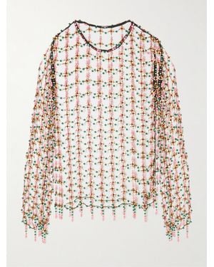Dries Van Noten Haut En Résille À Ornements - Neutre