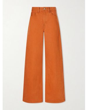 The Elder Statesman Evvie Recycled Cotton Wide-Leg Jeans - Orange