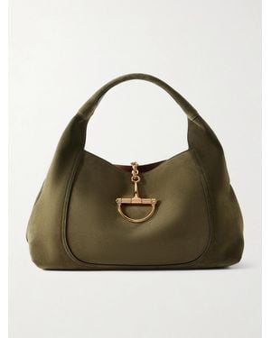 Gucci Softbit Tote Aus Veloursleder - Grün