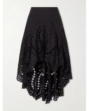 Charo Ruiz Finn Midirock Aus Einer Baumwollmischung Mit Lochstickerei - Schwarz