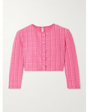 Lisa Marie Fernandez Veste Raccourcie En Crépon À Carreaux - Rose