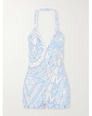 PUCCI Printed Jersey Playsuit - Blue