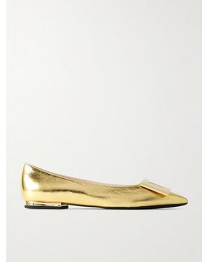 Roger Vivier Gommettine Ballerinas Aus Metallic-Leder - Natur