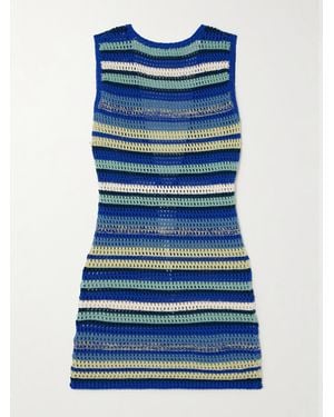 Escvdo Nevado Rückenfreies Minikleid Aus Gehäkelter Baumwolle - Blau