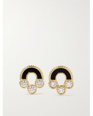 Viltier Magnetic 18-Karat, Onyx And Diamond Earrings - Natur