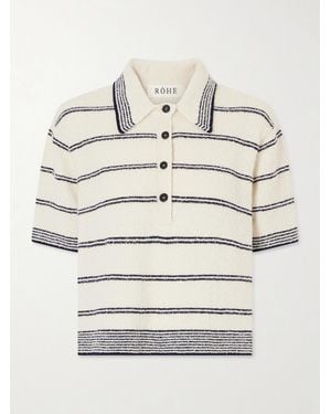 Rohe Striped Cotton-Blend Terry Polo Shirt - Natural
