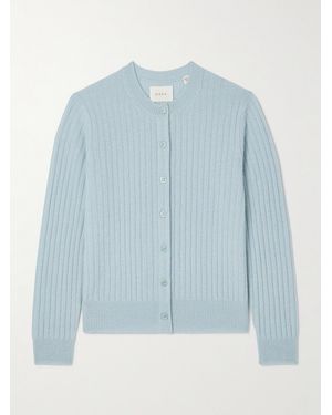 Doen Danaë Ribbed Cashmere Cardigan - Blue