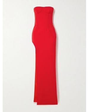 Monot Strapless Crepe Gown - Red
