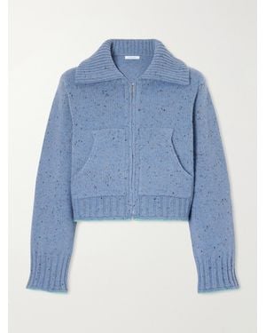 Calle Del Mar Cropped Cashmere Zip-Up Cardigan - Blue