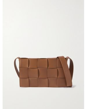 Bottega Veneta Cassette Medium Intrecciato Leather Shoulder Bag - Brown