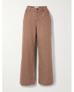 La Ligne Pantalon Large En Coton À Rayures Isadora - Neutre