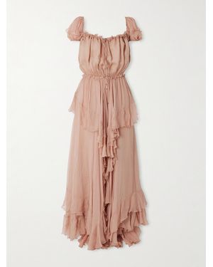 Chloé Silk-Mousseline Gown - Pink
