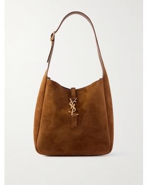 Saint Laurent Le 5 À 7 Supple Kleine Schultertasche Aus Veloursleder - Braun