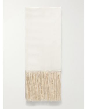 Le Sundial The Opera Fringed Silk Scarf - Natural