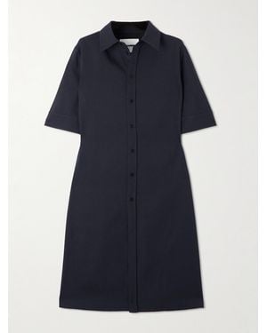 Jil Sander Wool Shirt Midi Dress - Blue