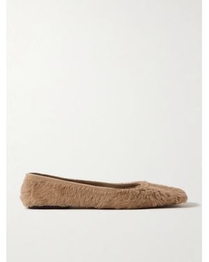 The Row Calf Hair Ballet Flats - White