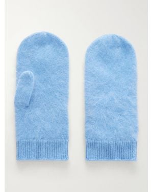 Lisa Yang Brushed-Cashmere Mittens - Blue