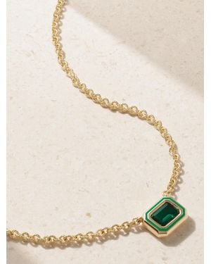 Alison Lou Madison Kette Aus 14 Karat Mit Smaragd Und Emaille - Natur