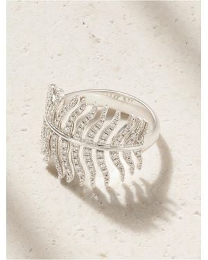 Mizuki Feather 18-Karat Diamond Ring - Natural
