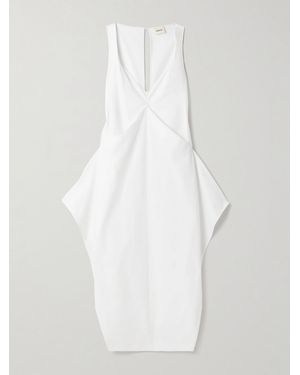 KHAITE Kenith Draped Cotton-Poplin Gown - White