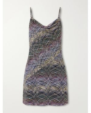 Missoni Metallic Crochet Mini Dress - Grey