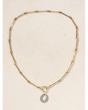 Lucy Delius Collier En Or 14 Carats (585/1000) Plaqué Rhodium, Et Diamants Show Your Bones Horseshoe - Neutre