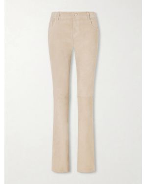 Stouls Pawlonia Suede Flared Trousers - Natural