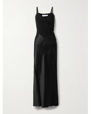 Christopher Esber Maxikleid Aus Kaschmir Und Seidensatin Mit Twist-Details Und Cut-Outs - Schwarz