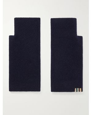 Extreme Cashmere Mouffle Knitted Cashmere-Blend Fingerless Gloves - Blue