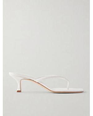 Manolo Blahnik Paterno 50 Leather Thong Sandals - Natural